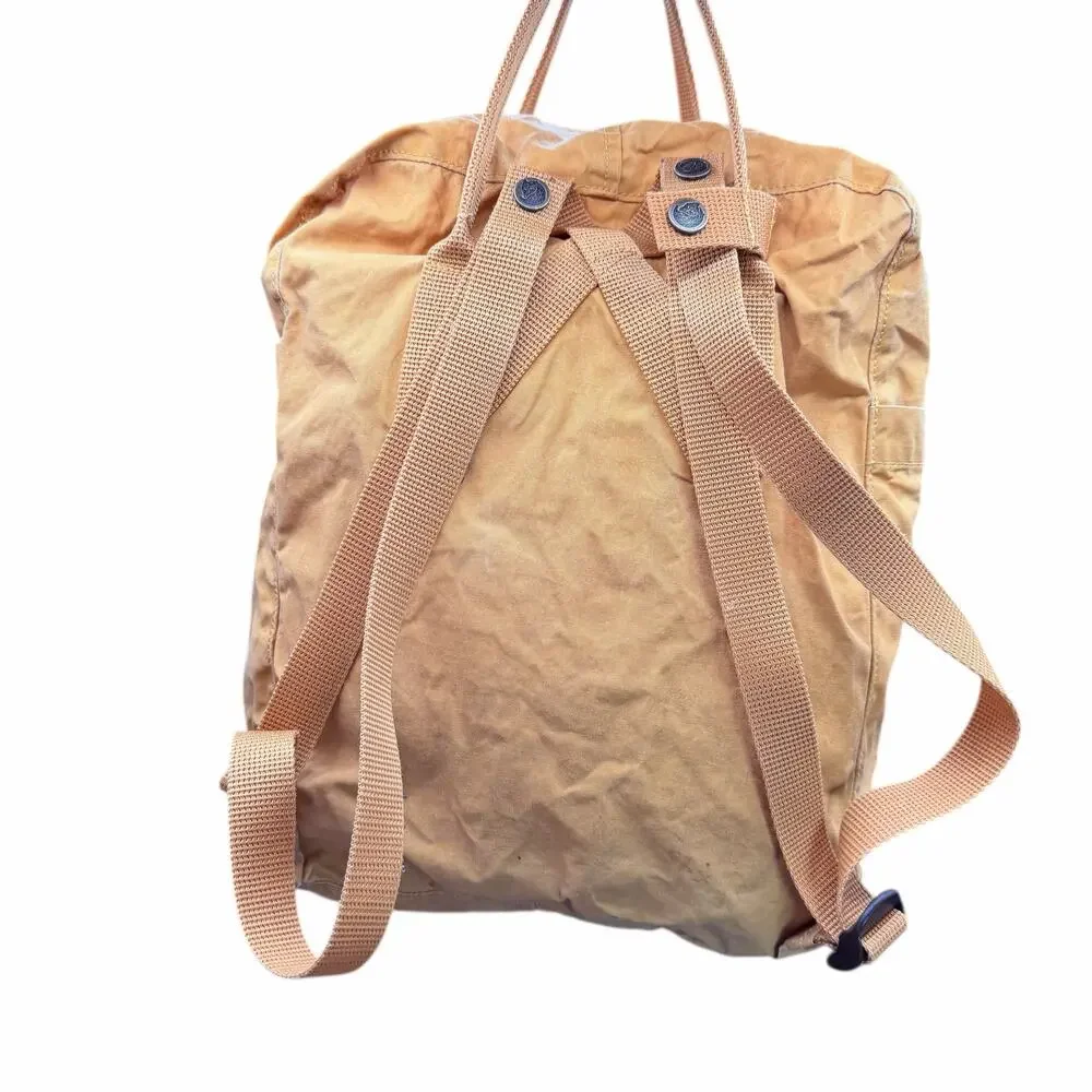 Fjällräven Kånken Classic Backpack Yellow Ochre Pink Logo Worn Strap 16L